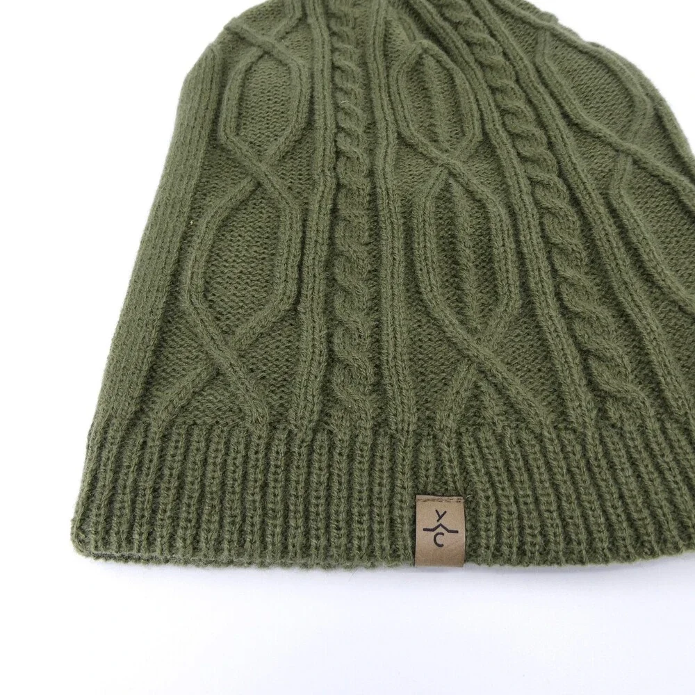 Yellowstone Club Hat YC Womens One Size Winter Beanie Cap Green Knit Ouray Sport